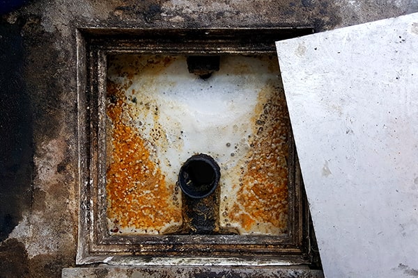 an indicator that your grease trap needs cleaning is when it starts to emit foul odors or water begins to drain slowly